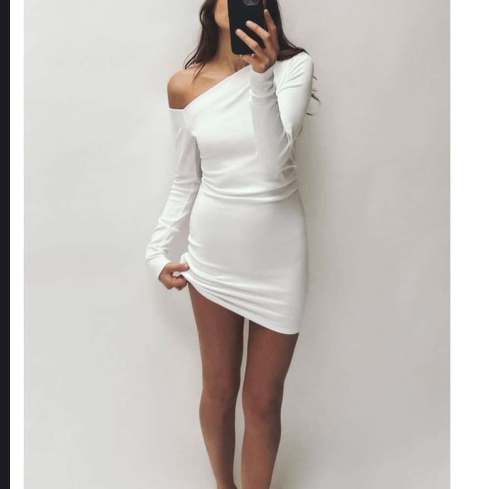 ZARA Draped Asymmetric Dress NWT